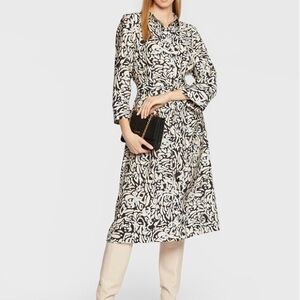 ICHI Jepia Pattern Midi Dress